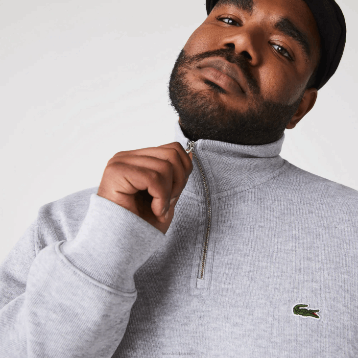 мушкарци памучна дуксерица са рајсфершлусом 8688954 сиви кине цца Lacoste