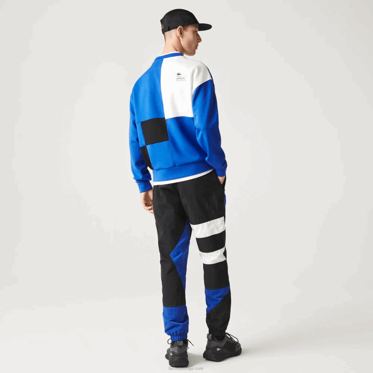 мушкарци дуксерица опуштеног кроја са ефектом пачворка 8688956 плаво бело нне Lacoste