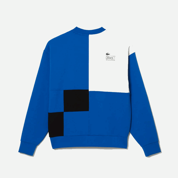 мушкарци дуксерица опуштеног кроја са ефектом пачворка 8688956 плаво бело нне Lacoste