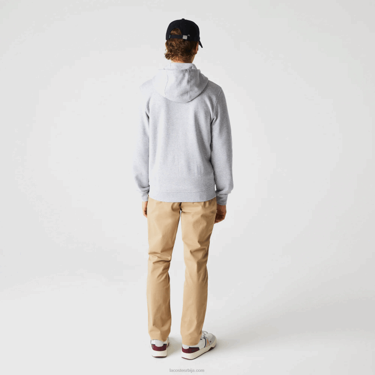 мушкарци спортска лагана капуљача од два материјала 8688962 кинеско светло сиво 9ја Lacoste
