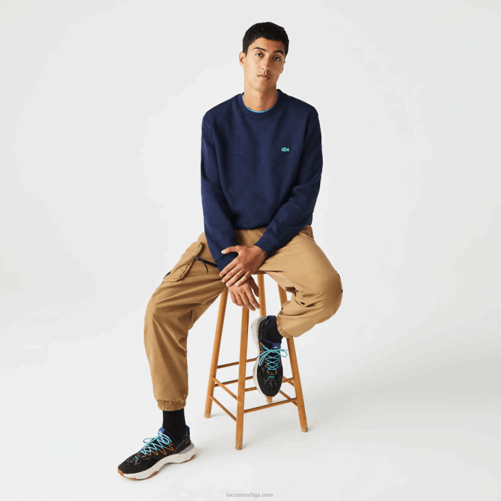 мушкарци Дуксер од флиса класичног кроја са пегавим принтом 8688965 тамноплава 7цг Lacoste