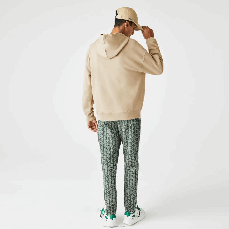 мушкарци дуксерица са капуљачом са монограмом слободног кроја 8688971 беж 02с Lacoste
