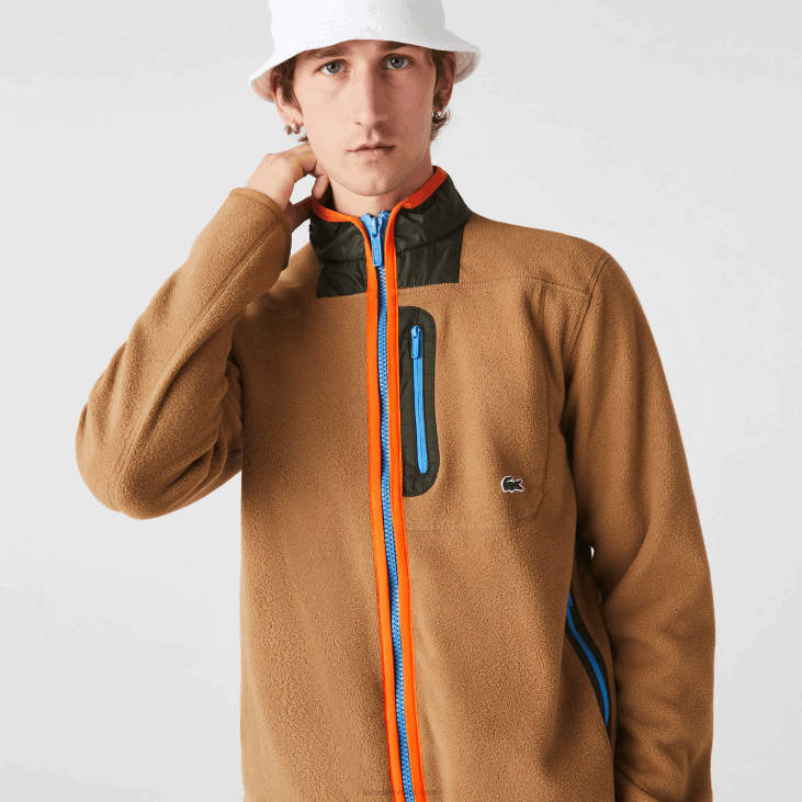 мушкарци дуксерица од поларног флиса опуштеног кроја 8688979 браон каки зелена 89ф Lacoste