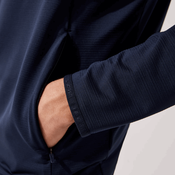 мушкарци спортска растезљива дуксерица са рајсфершлусом 8688980 тамноплава 166 Lacoste