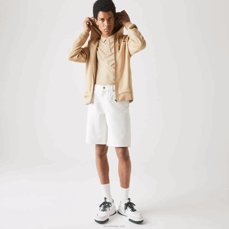 мушкарци спортска лагана капуљача од два материјала 8688981 беж гп2 Lacoste