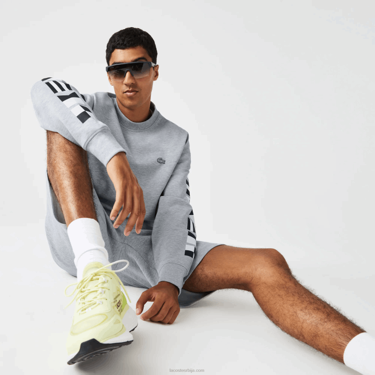 мушкарци дуксерица са рефлектујућим принтом слободног кроја 8688983 сиви кине цца Lacoste