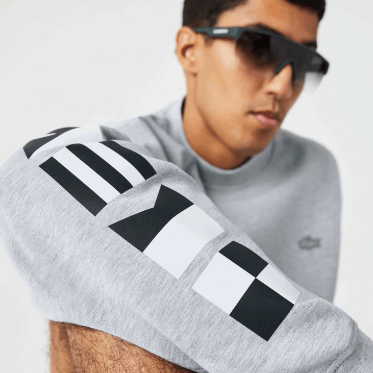 мушкарци дуксерица са рефлектујућим принтом слободног кроја 8688983 сиви кине цца Lacoste