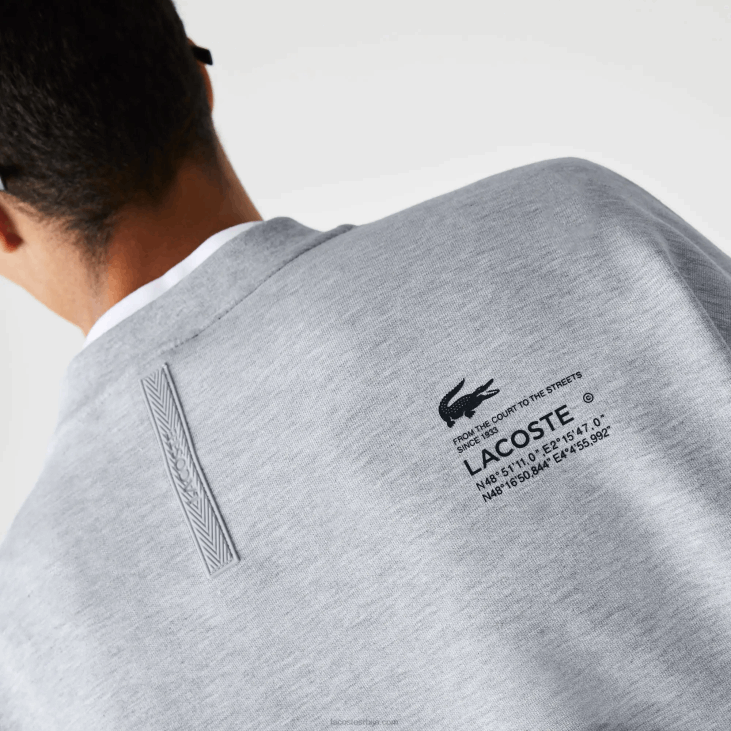 мушкарци дуксерица са рефлектујућим принтом слободног кроја 8688983 сиви кине цца Lacoste