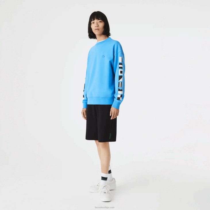 мушкарци дуксерица са рефлектујућим принтом слободног кроја 8688984 плава 4ка Lacoste