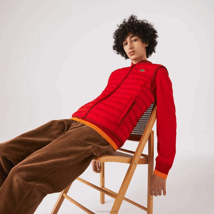 мушкарци лагани склопиви водоотпорни пудер капут 86881288 црвена 240 Lacoste