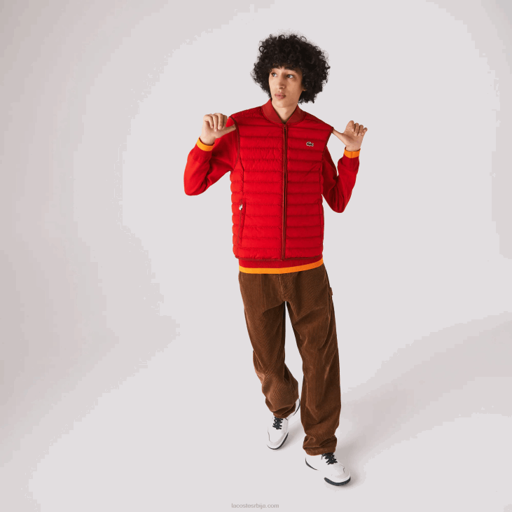 мушкарци лагани склопиви водоотпорни пудер капут 86881288 црвена 240 Lacoste