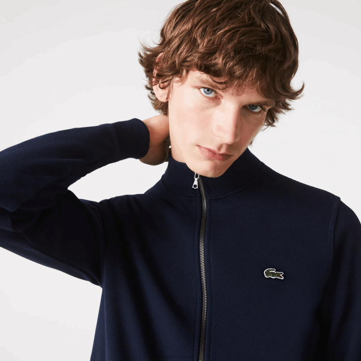 мушкарци јакна од пике флиса са рајсфершлусом 86881035 тамноплава 166 Lacoste