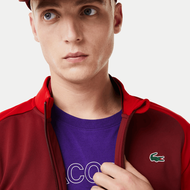 мушкарци спортска термо голф јакна 86881076 бордо црвена 6хј Lacoste