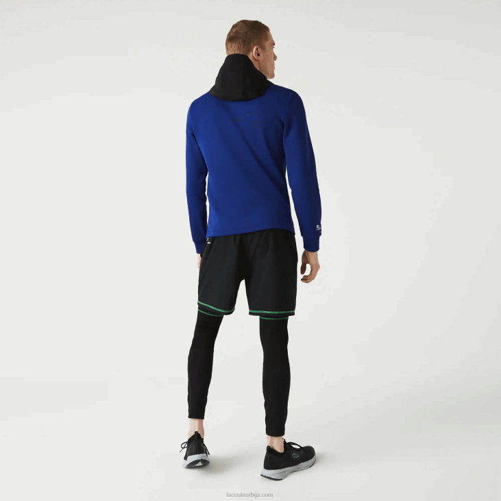 мушкарци спортска најлонска пуловер јакна са контрастном капуљачом 86881193 плава црна бела пвх Lacoste