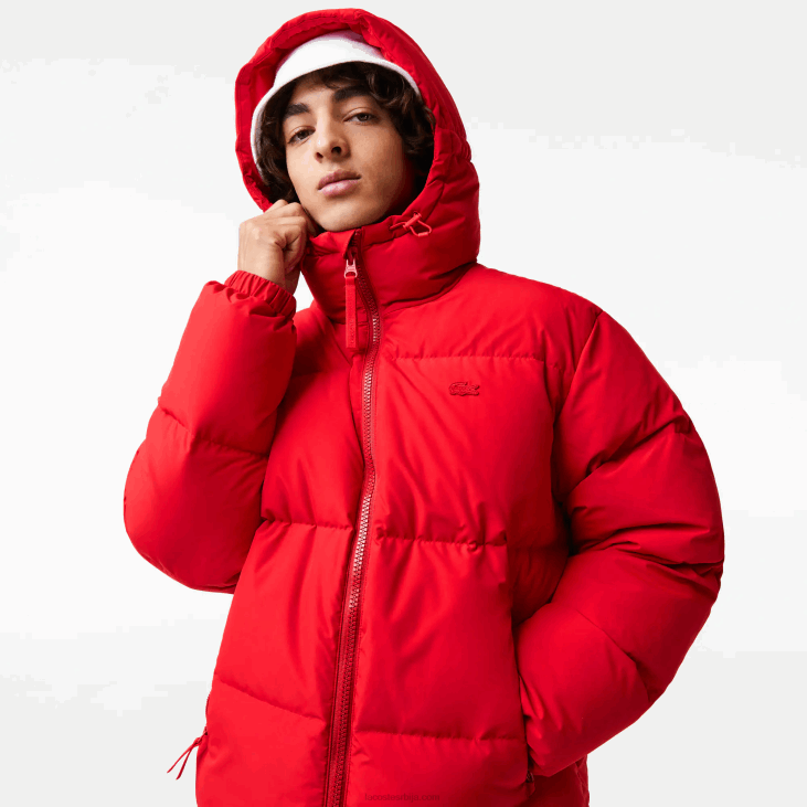 мушкарци прошивена водоодбојна јакна 86881212 црвена 240 Lacoste