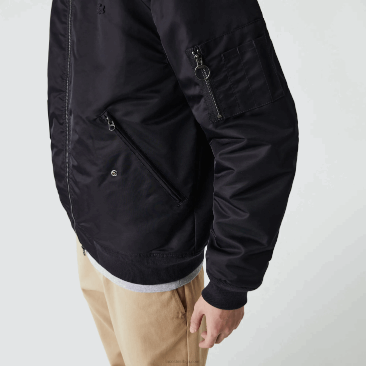 мушкарци Бомбер јакна са шерпа крагном 86881214 тамно сива тамноплава 2т9 Lacoste