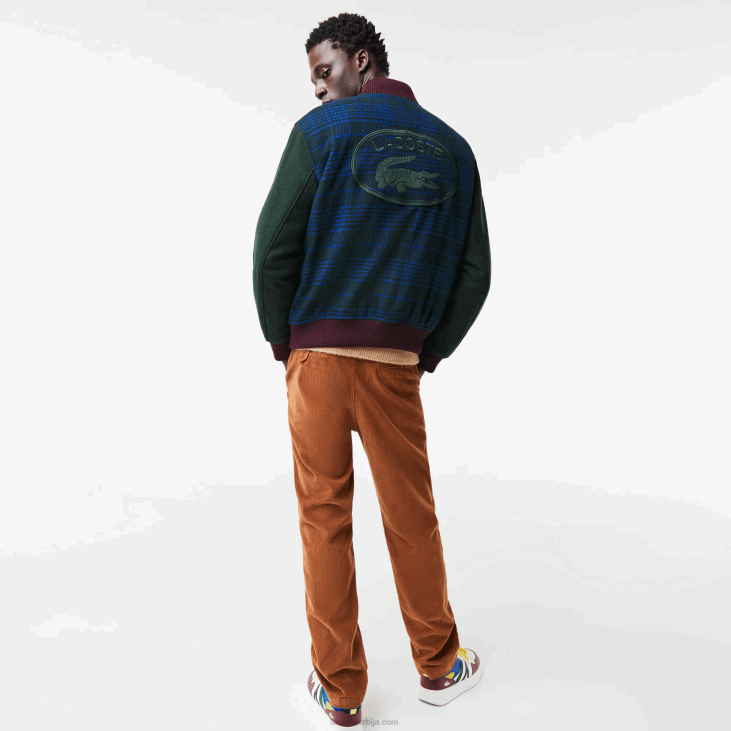 мушкарци универзитетска јакна са брендираним леђима 86881220 тамнозелена црна плава в48 Lacoste