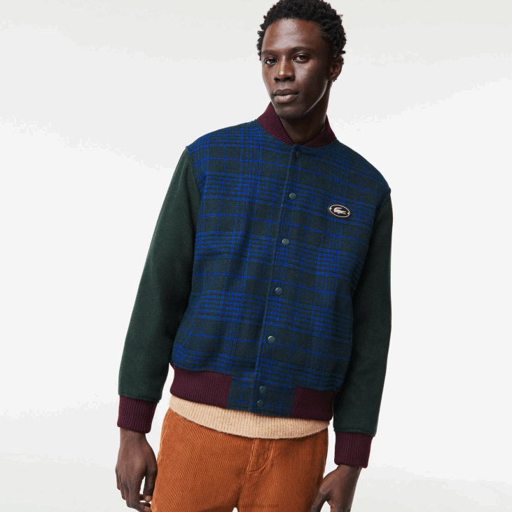 мушкарци универзитетска јакна са брендираним леђима 86881220 тамнозелена црна плава в48 Lacoste