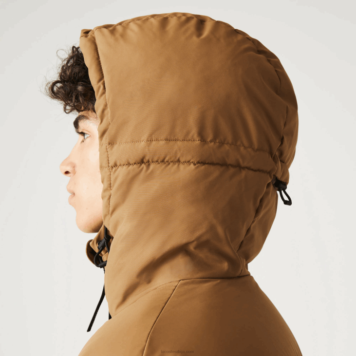 мушкарци прошивена колорблоцк водоодбојна јакна 86881227 браон црна зелена тпв Lacoste