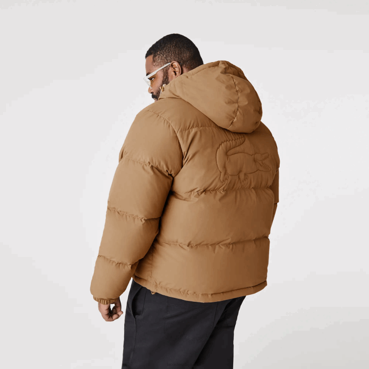 мушкарци прошивена водоодбојна јакна 86881231 браон з0в Lacoste