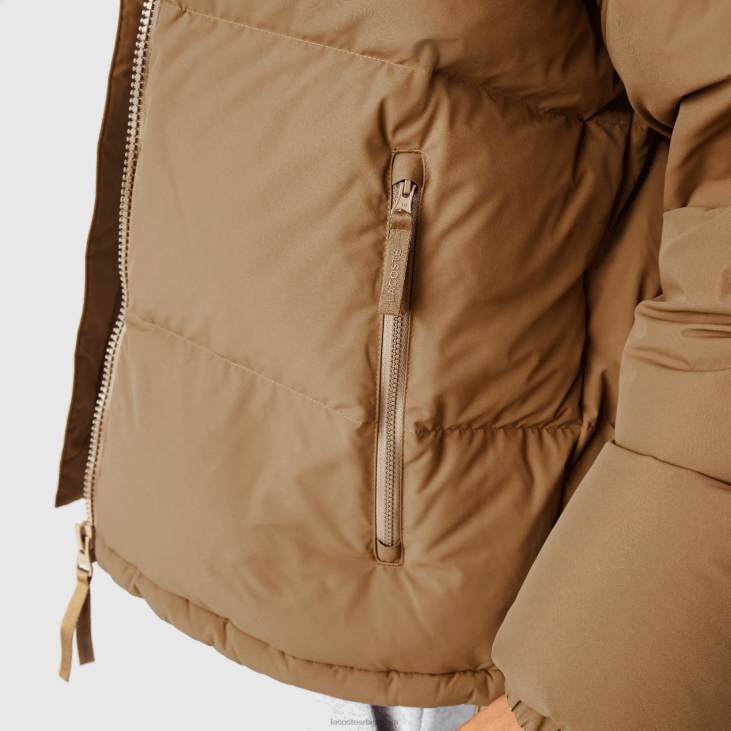 мушкарци прошивена водоодбојна јакна 86881231 браон з0в Lacoste