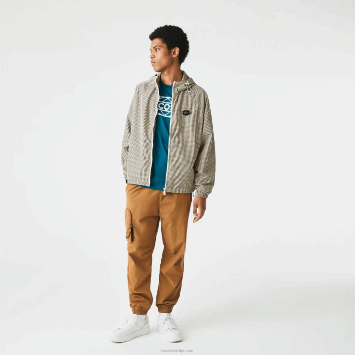 мушкарци јакна од кепера са капуљачом 86881232 беж морнарско бела каки зелена 87е Lacoste