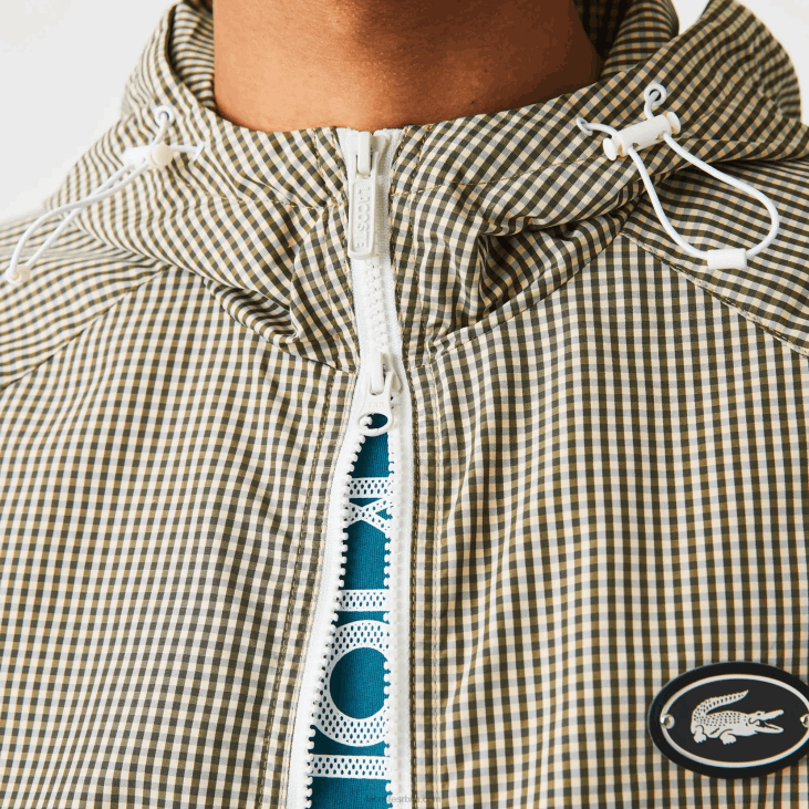 мушкарци јакна од кепера са капуљачом 86881232 беж морнарско бела каки зелена 87е Lacoste