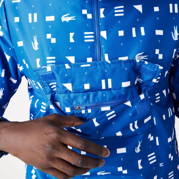 мушкарци спортска реверзибилна водоодбојна тениска јакна 86881236 бела црна плава сбм Lacoste