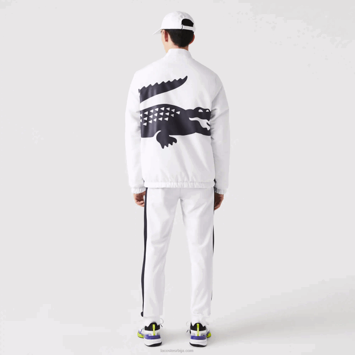 мушкарци спортска реверзибилна водоодбојна тениска јакна 86881237 бела тамноплава 0л3 Lacoste