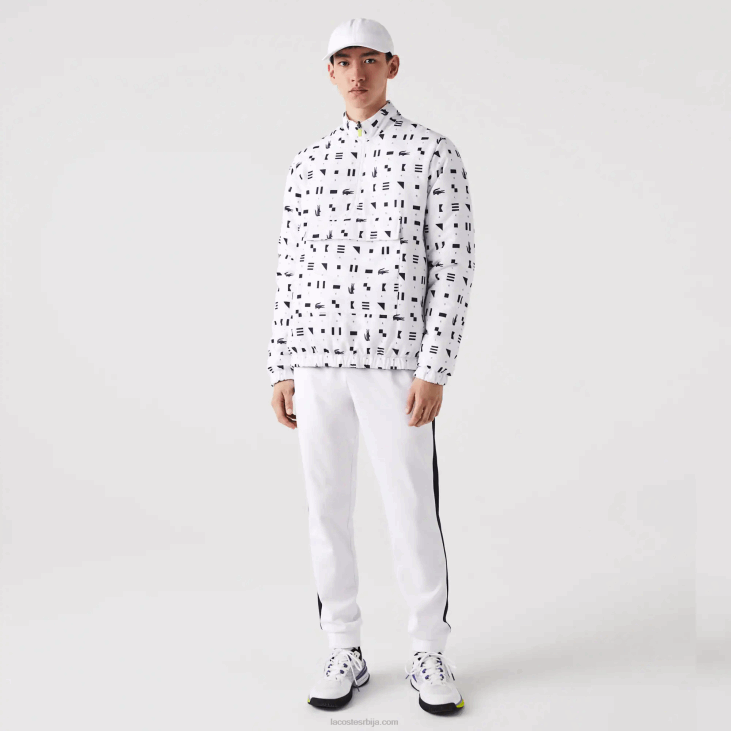 мушкарци спортска реверзибилна водоодбојна тениска јакна 86881237 бела тамноплава 0л3 Lacoste