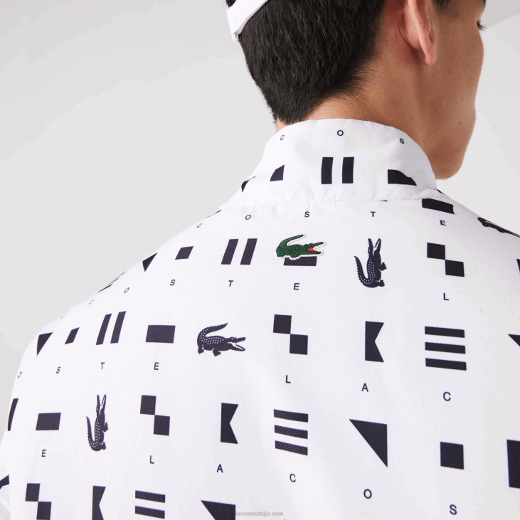 мушкарци спортска реверзибилна водоодбојна тениска јакна 86881237 бела тамноплава 0л3 Lacoste