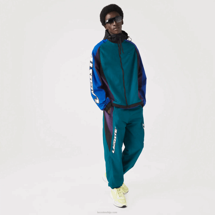 мушкарци херитаге цолор-блоцк најлонска јакна 86881239 зелена плава љубичаста црна тр4 Lacoste