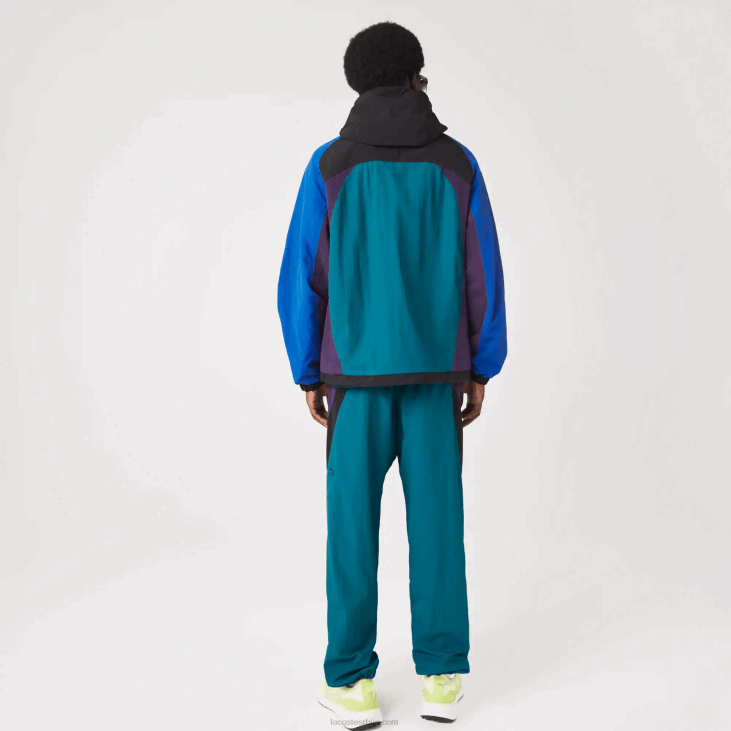 мушкарци херитаге цолор-блоцк најлонска јакна 86881239 зелена плава љубичаста црна тр4 Lacoste
