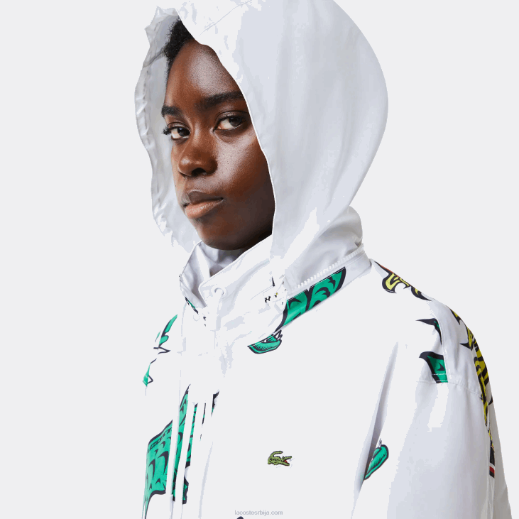 мушкарци водоодбојна јакна од тафта 86881245 бела сбх Lacoste