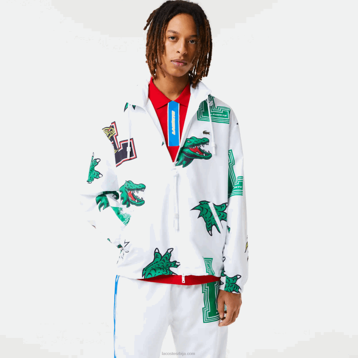 мушкарци водоодбојна јакна од тафта 86881245 бела сбх Lacoste