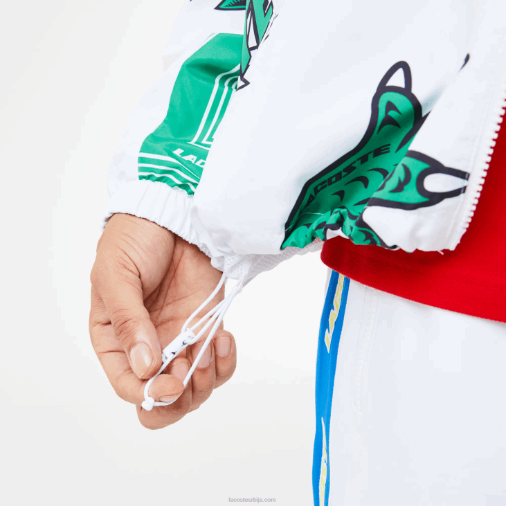 мушкарци водоодбојна јакна од тафта 86881245 бела сбх Lacoste