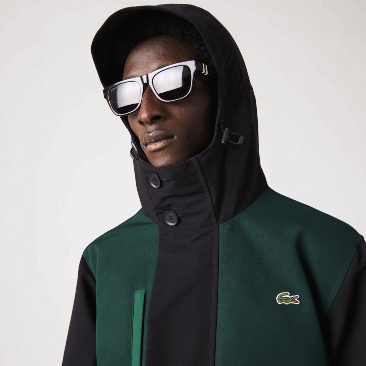 мушкарци водоодбојна јакна од кепера у боји 86881247 црно плаво зелено ндн Lacoste