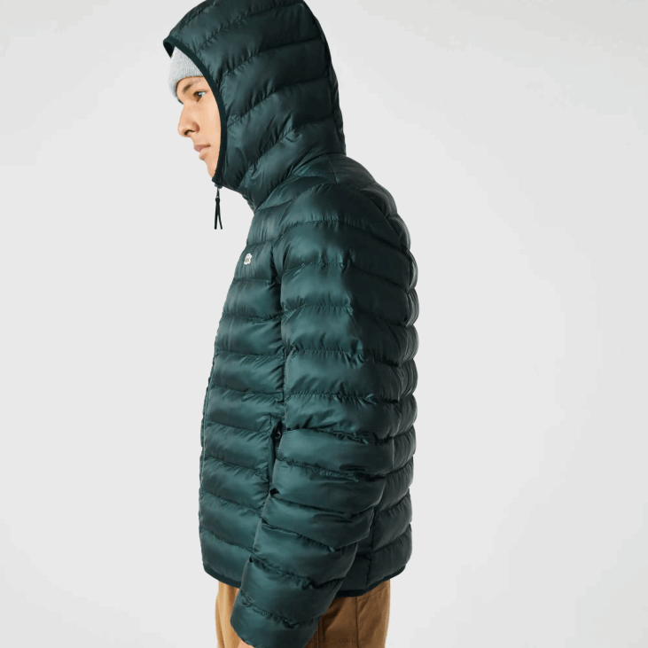 мушкарци прошивена јакна са капуљачом 86881265 зелено изп Lacoste