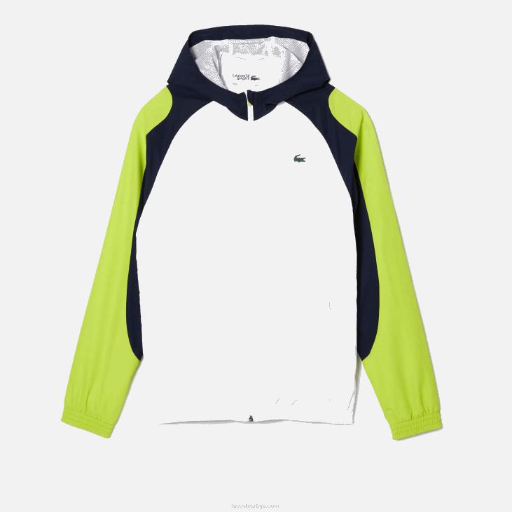 мушкарци спортска колор-блок тениска јакна 86881274 бела тамноплава жута 6ф5 Lacoste