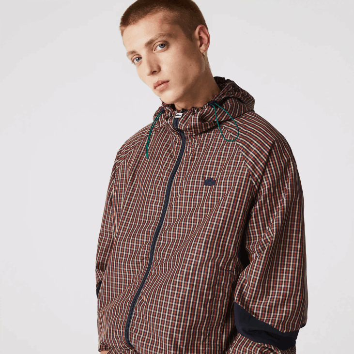 мушкарци жива јакна са капуљачом са рајсфершлусом 86881278 тамноплава бела крн Lacoste