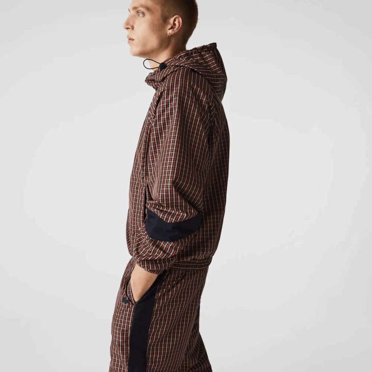 мушкарци жива јакна са капуљачом са рајсфершлусом 86881278 тамноплава бела крн Lacoste