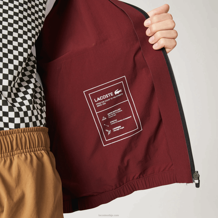 мушкарци лагана јакна са рајсфершлусом са капуљачом 86881283 бордо зс1 Lacoste