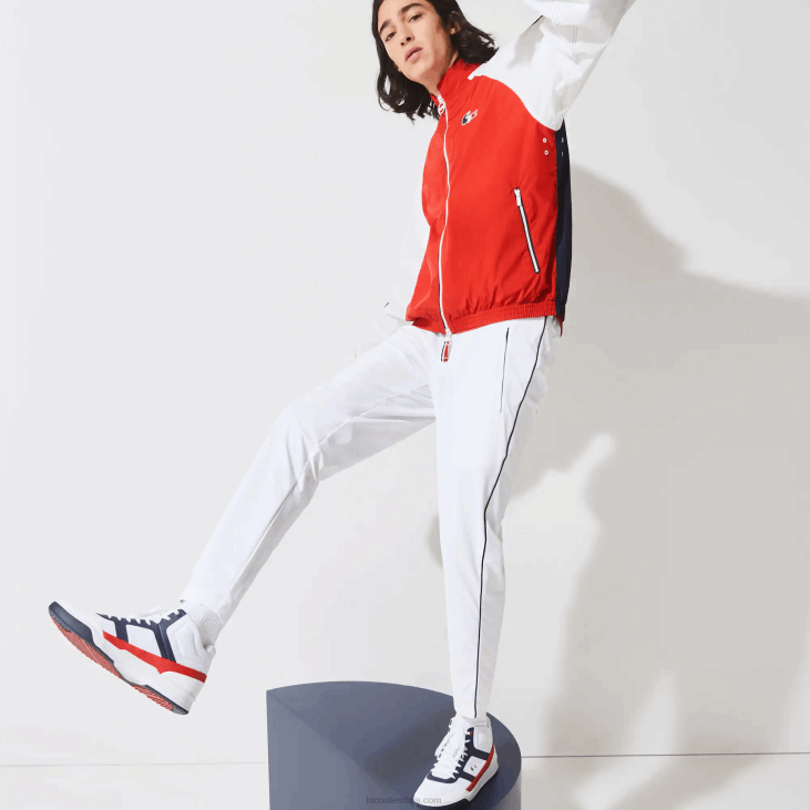 мушкарци спорт Френцх спортинг спирит едитион водоотпорна јакна са патент затварачем 86881287 црвено бела тамноплава ии2 Lacoste