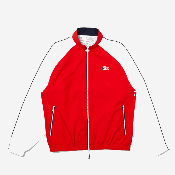 мушкарци спорт Френцх спортинг спирит едитион водоотпорна јакна са патент затварачем 86881287 црвено бела тамноплава ии2 Lacoste