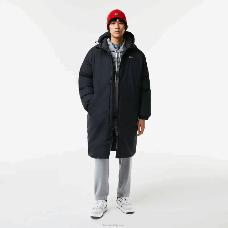 мушкарци брендирани натпис дуга пуффер јакна 86881294 црна 031 Lacoste