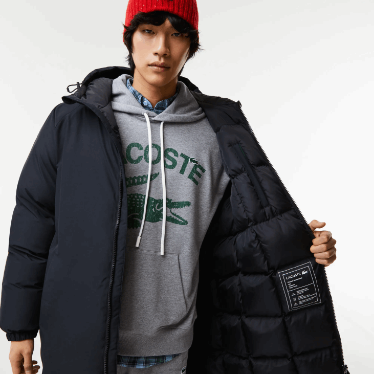 мушкарци брендирани натпис дуга пуффер јакна 86881294 црна 031 Lacoste