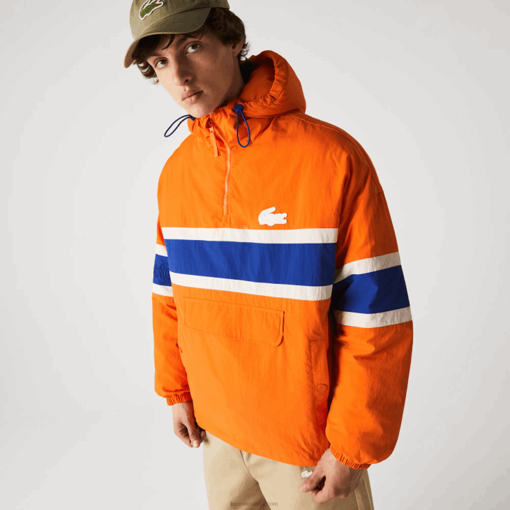 мушкарци Имам прошивену пуловер јакну 86881300 наранџасто плаво беж 0д8 Lacoste