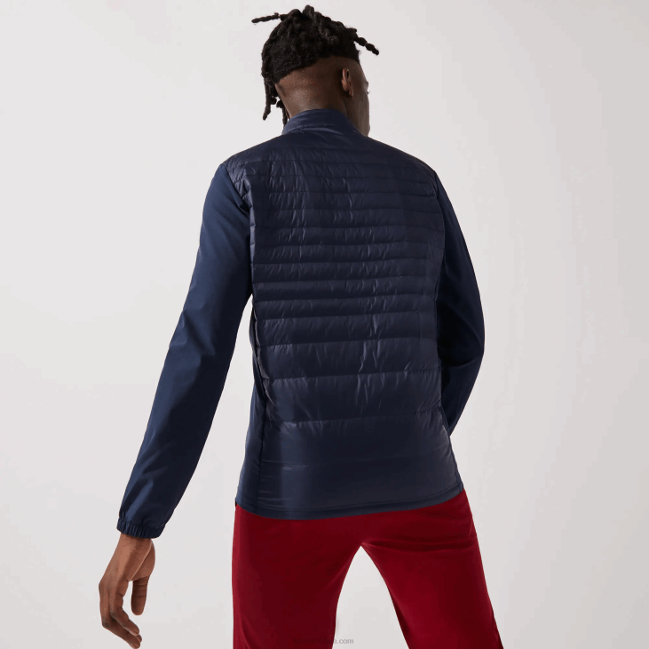 мушкарци спортска лагана водоотпорна прошивена јакна за голф 86881302 тамноплава 5фс Lacoste