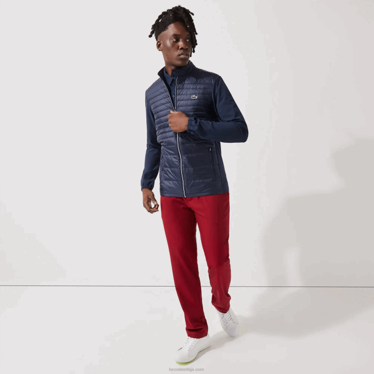 мушкарци спортска лагана водоотпорна прошивена јакна за голф 86881302 тамноплава 5фс Lacoste