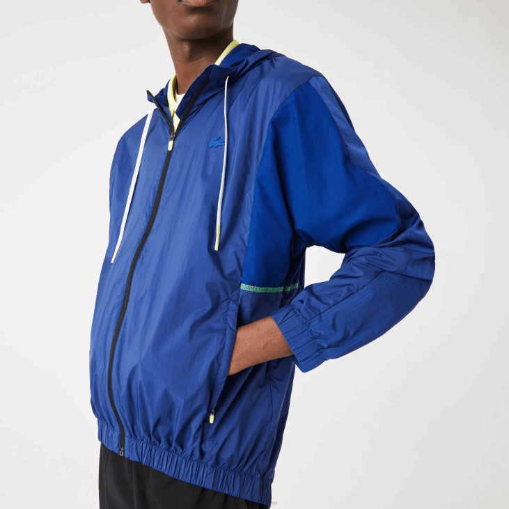 мушкарци спортска најлонска јакна са патент затварачем 86881306 плава црна мкс Lacoste